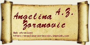 Angelina Zoranović vizit kartica